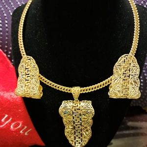 Hoop set with its 14k Laminated Gold Versache style earrings. Size 16, 18 well a